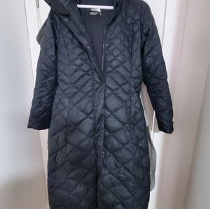 Ankle length black winter jacket